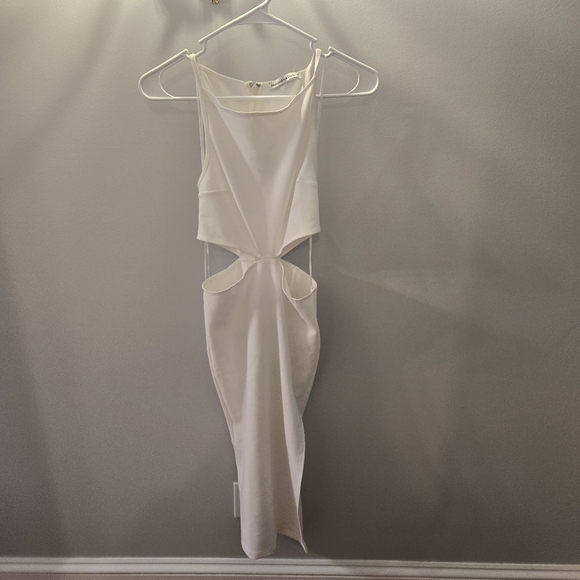 Abercrombie & Fitch White Midi Dress With Cutouts And Slit Size XSP - Picture 5 of 10
